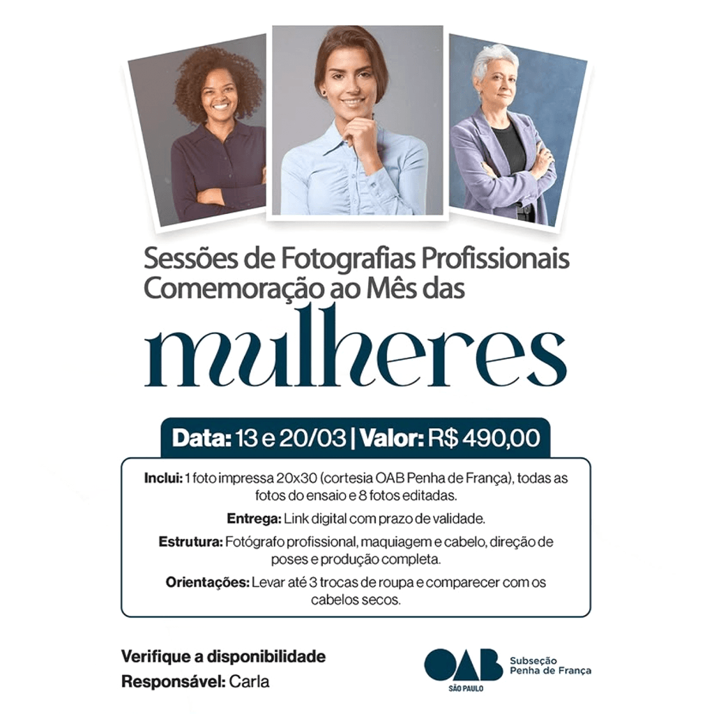 Sessões de Fotografias Profissionais | Mês das Mulheres 🌸