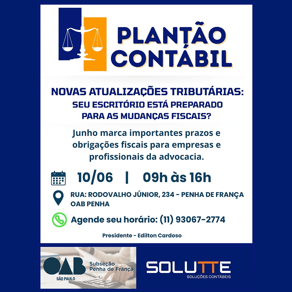 🚨 Plantão Contábil OAB Penha