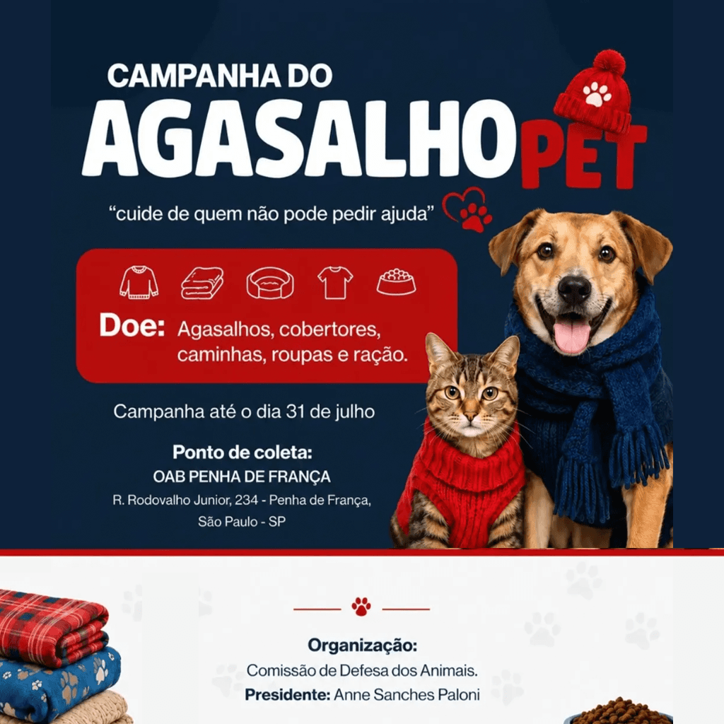 🐾 Campanha do Agasalho PET 🐾 (até 31/07)