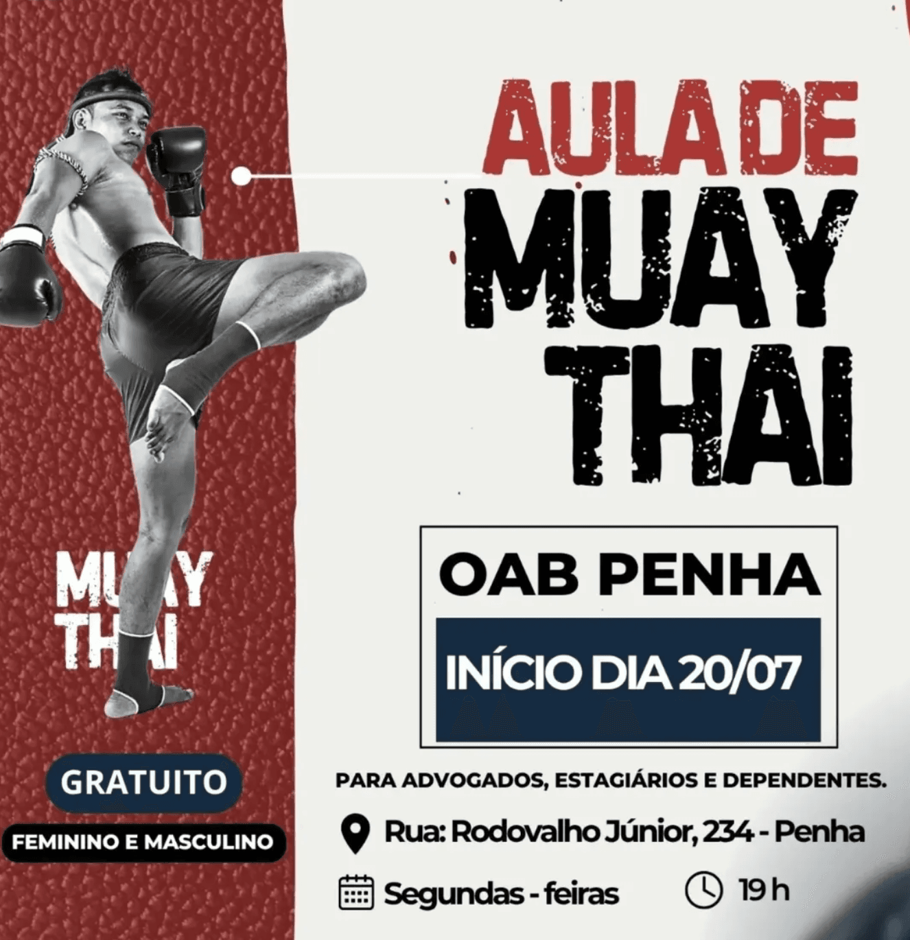 🥊 CAASP: Aulas de Muay Thai (segundas-feiras)