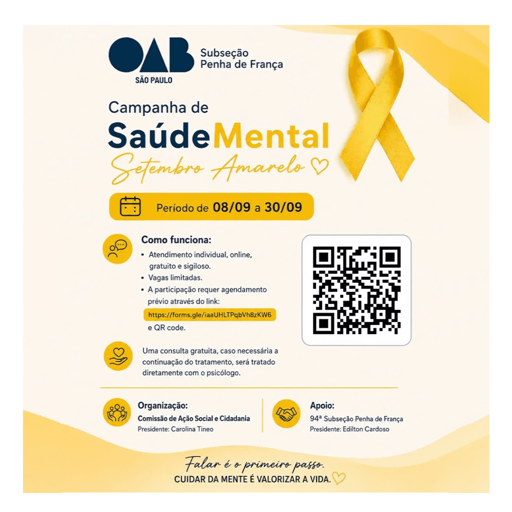 💛 SETEMBRO AMARELO | CUIDAR DA MENTE É VALORIZAR A VIDA 💛